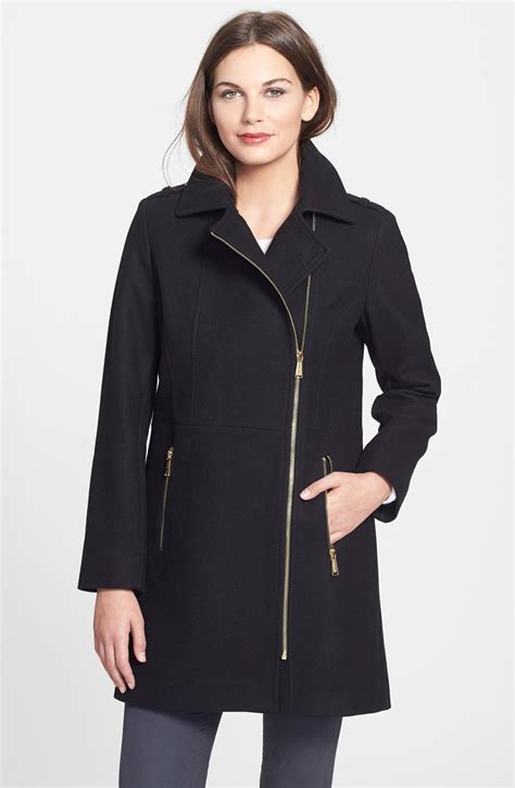 michael kors wool and leather coat|Michael Kors wool winter coats.